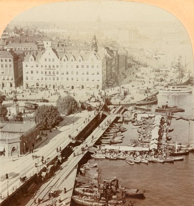Harbor, Stockholm, Sweden, 1901 by Keystone View Company