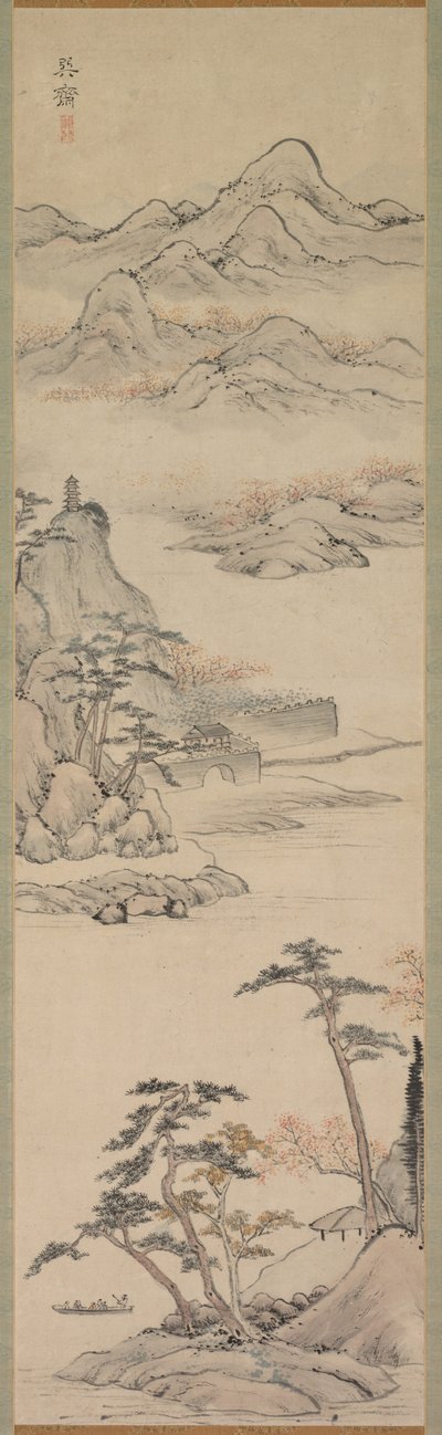 Landscape with Boaters by Kimura Kenkadō