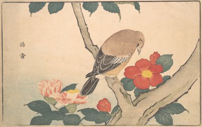 Camellias with a Bird by Kitao Masayoshi