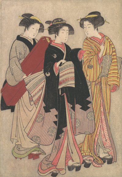 Two Geishas Out Walking by Kitao Shigemasa