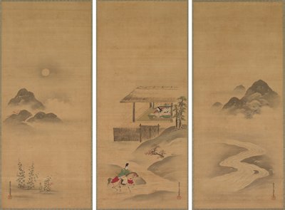 Minamoto no Nakakuni Visits Lady Kogō by Kiyohara Yukinobu