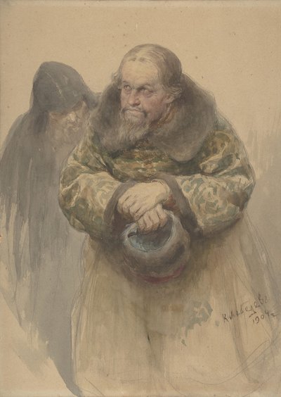 Two Russian Men, 1904 by Klavdi Vasilevich Lebedev