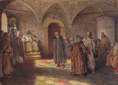 Tsar and Boyars, 1907 by Klavdi Vasilyevich Lebedev
