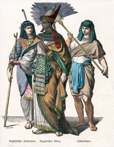 Egyptian King and Male Attendants, Mid 19th Century by Knilling