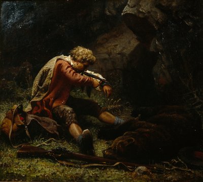 Wounded Bear Hunter by Knud Bergslien