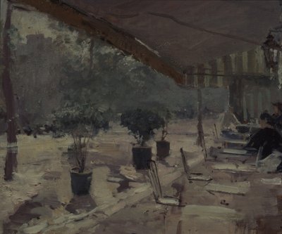 Café in Paris by Konstantin Alekseevich Korovin