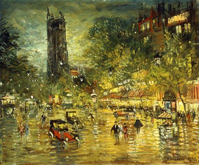 Parisian Street Scene by Konstantin Alekseevich Korovin