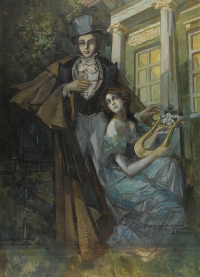 Pushkin and the Muse by Konstantin Alekseevich Korovin
