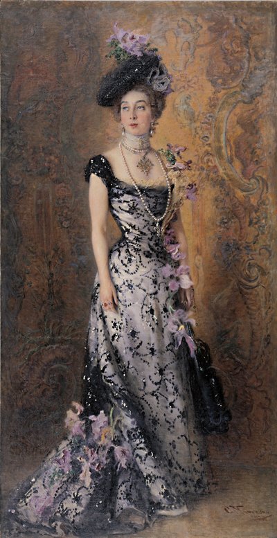 The Elegant Woman with Orchids, 1900 by Konstantin Egorovich Makovsky
