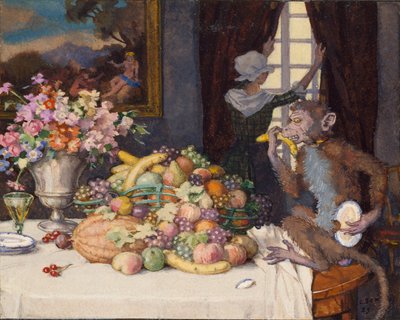 Greedy Monkey, 1929 by Konstantin Somov