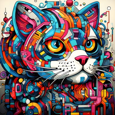 Abstract Cat Patterns 3 by Kurt Heppke