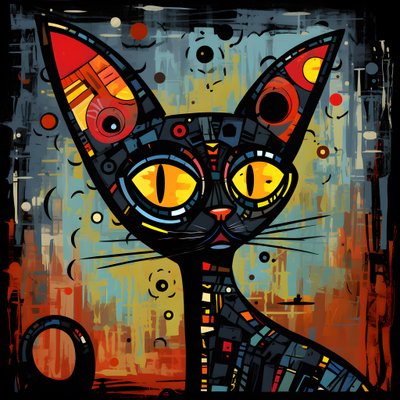 Cartoon Whimsical Sphinx Cat by Kurt Heppke