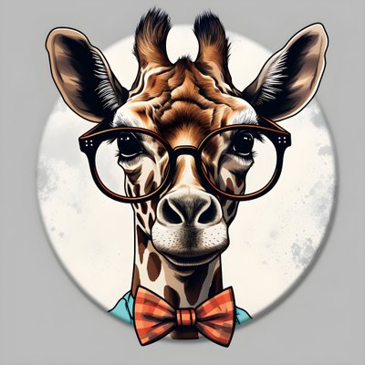Giraffe with Glasses 1 by Kurt Heppke