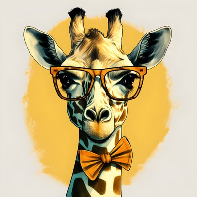 Giraffe with Glasses 2 by Kurt Heppke