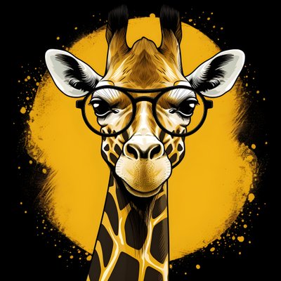Giraffe with Glasses 4 by Kurt Heppke
