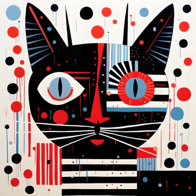 Cat in Black and Red Stripes 2 by Kurt Heppke