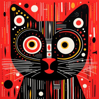 Cat in Black and Red Stripes 3 by Kurt Heppke