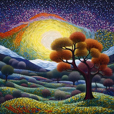 Landscape with Trees and Hills 1 by Kurt Heppke