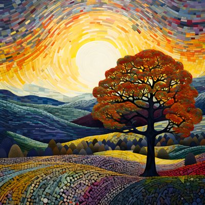 Landscape with Trees and Hills 4 by Kurt Heppke