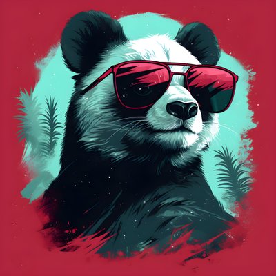 Panda with Glasses 2 by Kurt Heppke