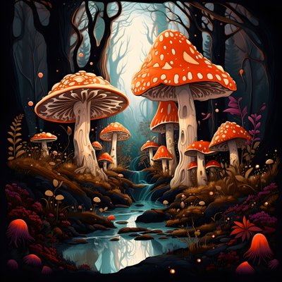 Mushroom and Forest 1 by Kurt Heppke