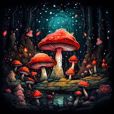 Mushroom and Forest 4 by Kurt Heppke