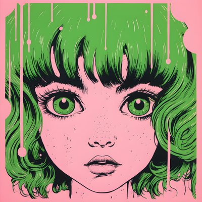Risograph of a Delicate Girl 4 by Kurt Heppke