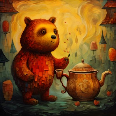 Teddy Bear and Honey Pot by Kurt Heppke