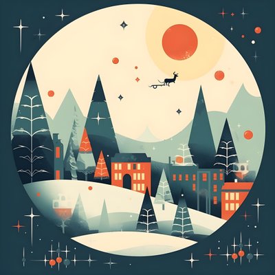Christmas Postcard in 60s Style 2 by Kurt Heppke