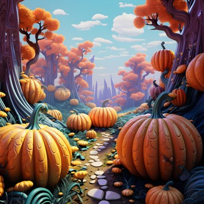 Colorful Pumpkins in 3D 2 by Kurt Heppke