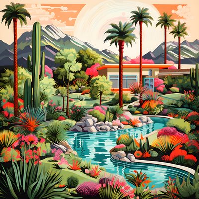 Detailed Illustration of Palm Springs 4 by Kurt Heppke
