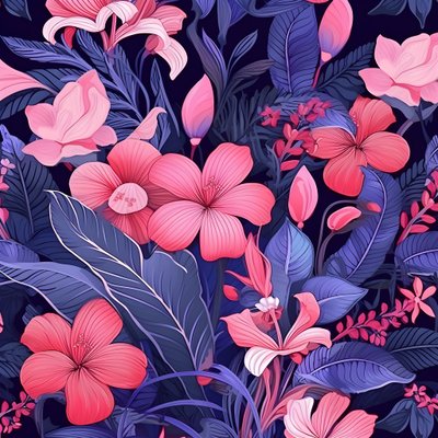 A Bouquet of Flowers in Pink and Blue 2 by Kurt Heppke