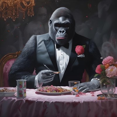 A Gorilla Eating 4 by Kurt Heppke