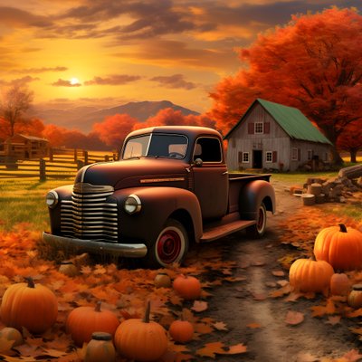 An Old Pickup Truck at an Autumn Sunset Evening 3 by Kurt Heppke
