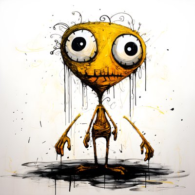Yellow Cartoon Character 3 by Kurt Heppke