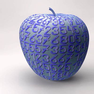 Framed Apple with Letters III by Kurt Heppke