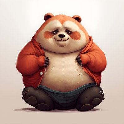 Red Panda and Obese Human Child by Kurt Heppke