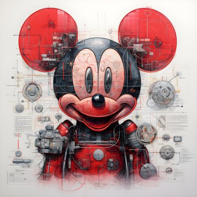Technical Drawings of Cyberpunk Mickey Mouse 3 by Kurt Heppke
