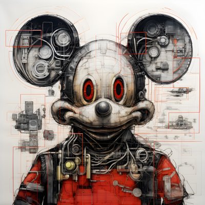 Technical Drawings of Cyberpunk Mickey Mouse 4 by Kurt Heppke
