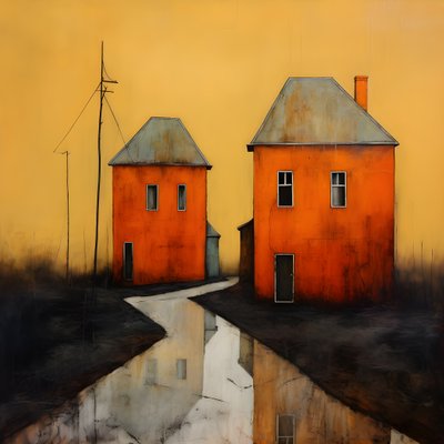 two orange houses 4 by Kurt Heppke