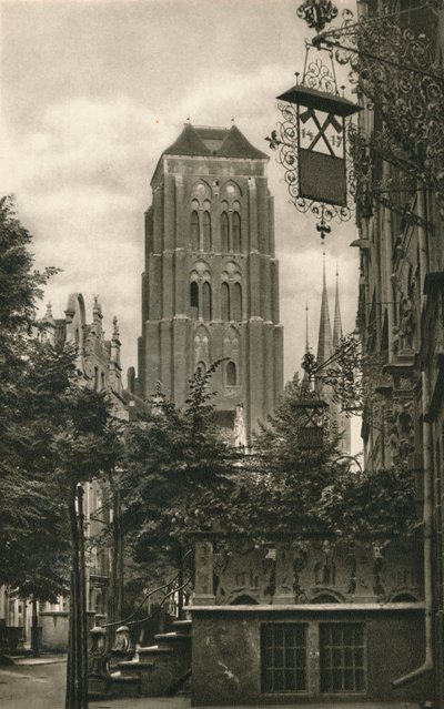 Danzig. Jopengasse - Marienkirche by Kurt Hielscher