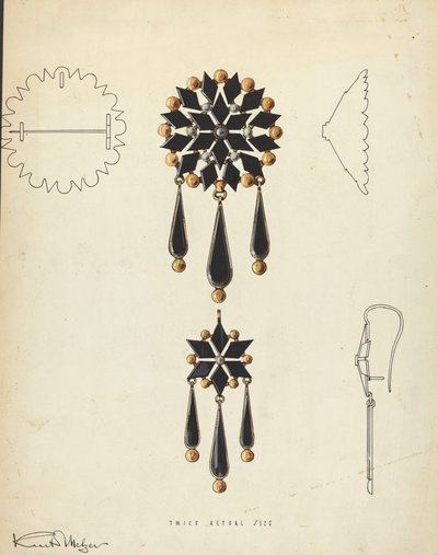 Brooch and Earring by Kurt Melzer