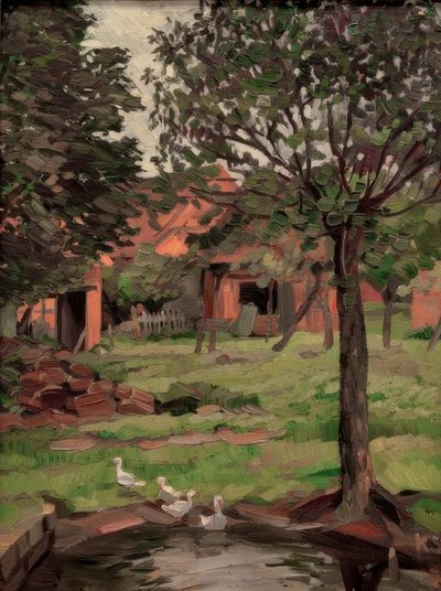 Farmstead with Geese by Kurt Schwitters