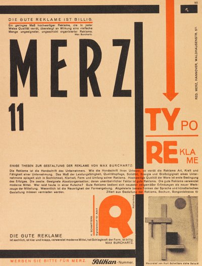Merz 11. Typoreklame, 1924 by Kurt Schwitters