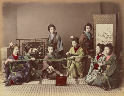 Japanese Girl Playing Game, c.1880 by Kusakabe Kimbei