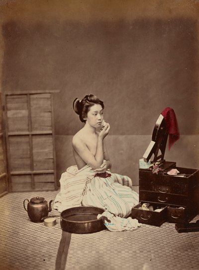 Japanese Toilet, c.1880 by Kusakabe Kimbei