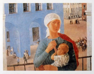Petrograd Madonna by Kuzma Sergeevich Petrov Vodkin