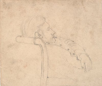 Sleeping Man on a Sofa. Half Figure by Laurits Andersen Ring