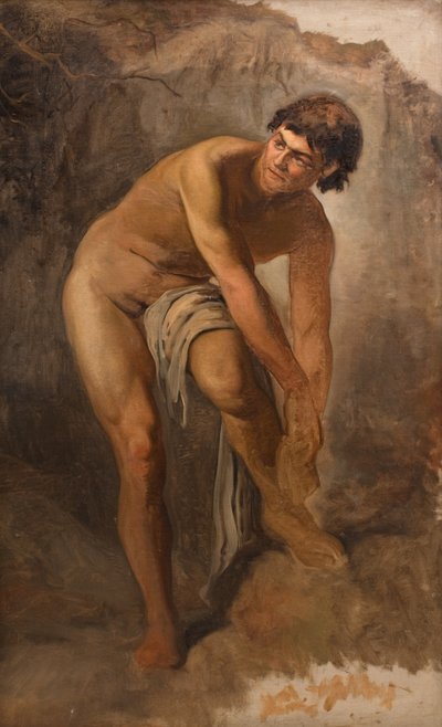 Young Italian Man in a Rocky Landscape by L.A. Schou