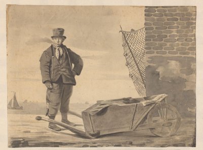 Smoking Fisherman with Wheelbarrow by L.F.H. Andrau